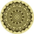 thumbnail image 1 of Ahgly Company Machine Washable Indoor Round Transitional Dark Bronze Brown Area Rugs, 3' Round, 1 of 7