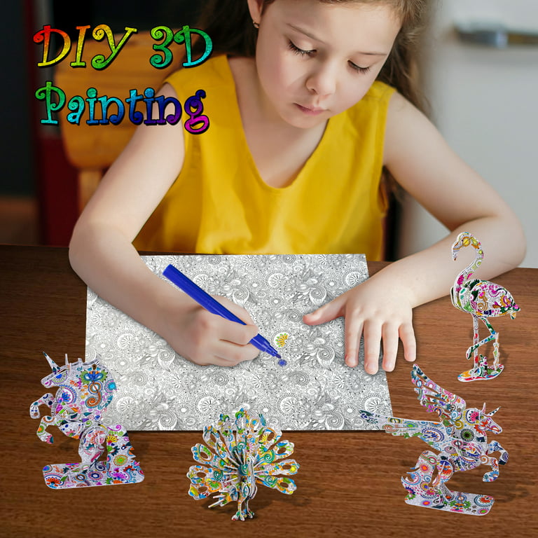 Dream Fun Art Set for Kids 4 to 6,3D Puzzle Toys for 6 7 8 Year