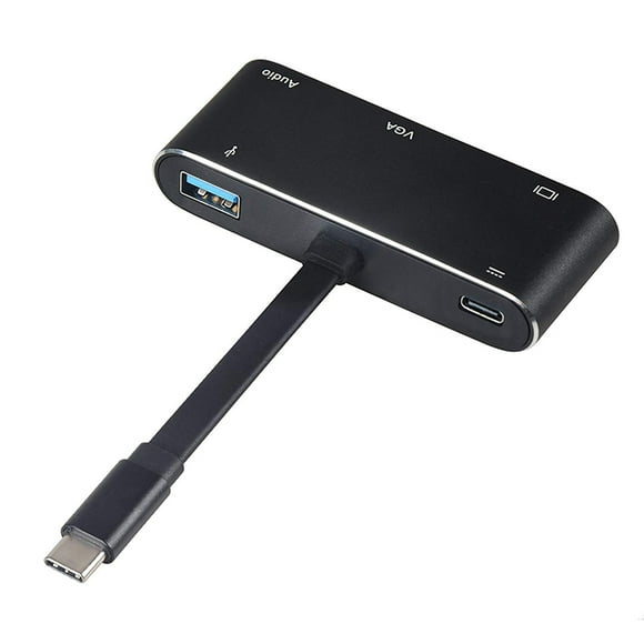 Electronic USB C to HDMI Adapter 4K 5 in 1 Type-C to HDMI/VGA/ Audio/USB 3.0 Port+USB C Female Port(PD) Converter for MacBook Pro/Samsung Galaxy Note 8/S8/S9/Lumia 950Xl/Nintend Switch and More