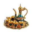 thumbnail image 2 of Juego de cafetera turca, juego de tetera de metal para vino, diseño retro, elegante tetera de lujo para azul, 2 of 9