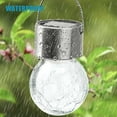 thumbnail image 4 of Outdoor Hanging Solar Lights - Solar Powered Crackle Glass Ball Lights, Waterproof Tree Hanging Outdoor Globe Lights with Hook and Clip for Garden Balcony Patio Festival Party Decoration, 4 of 7