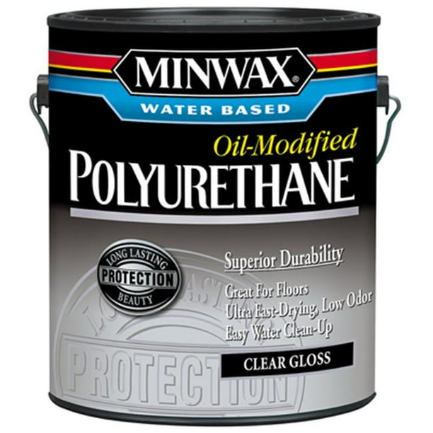Minwax Water Based OilModified Polyurethane, Clear Gloss, 1 Gallon