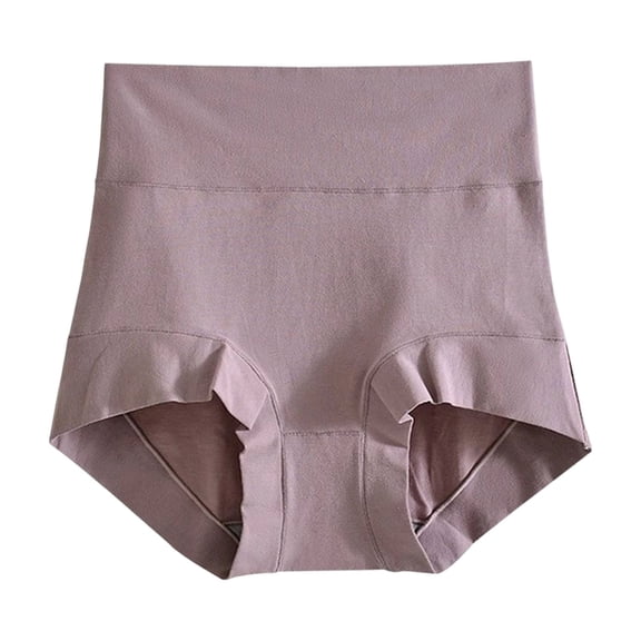 WULMLEO Women's High Waisted Tummy Control Briefs Seamless Shapewear Panties Purple M