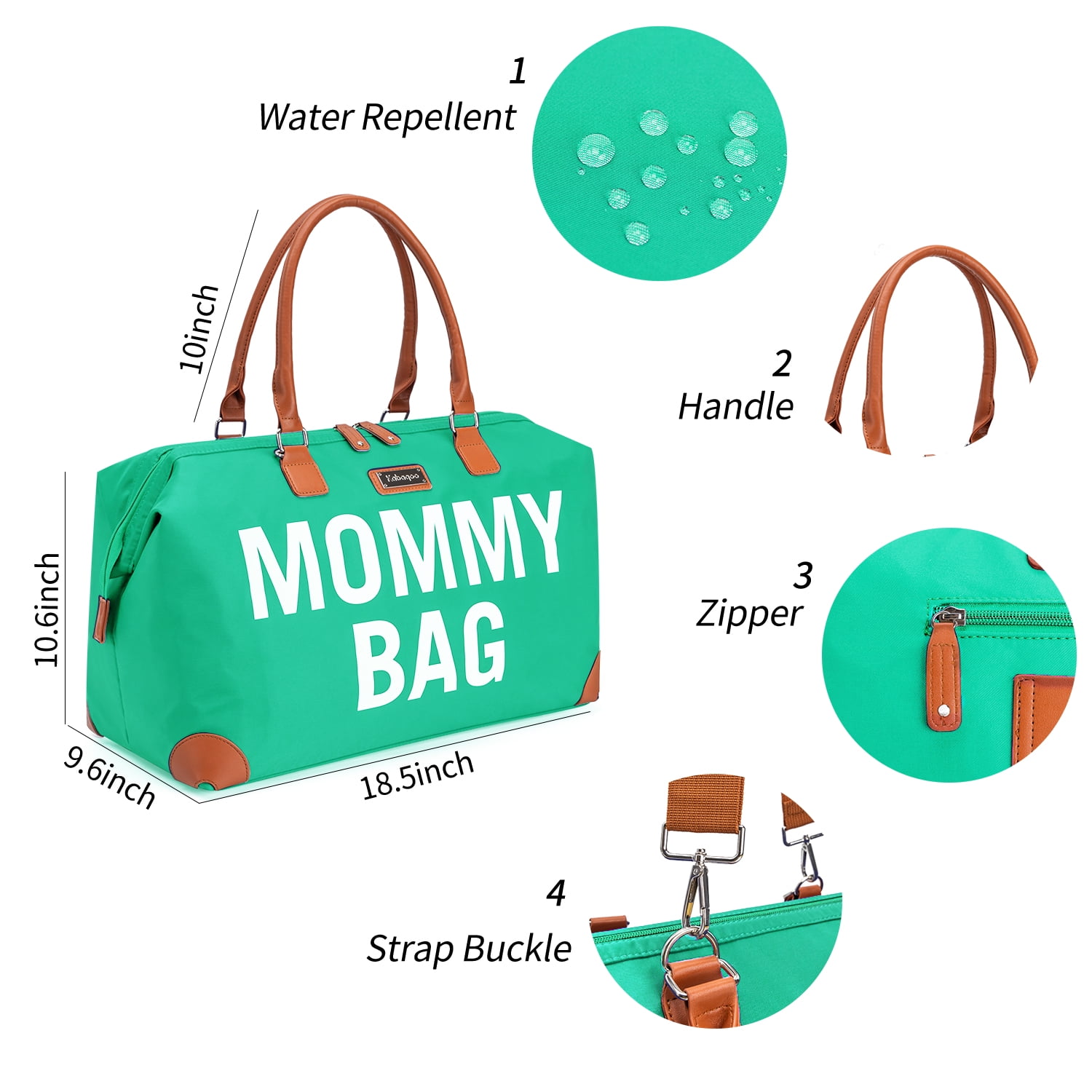 Diaper Bag Tote with Mommy's Treasure and Baby Necessities, Large Capacity Mommy Bag for Hospital and Weekender Travel, Newborn Baby Essential