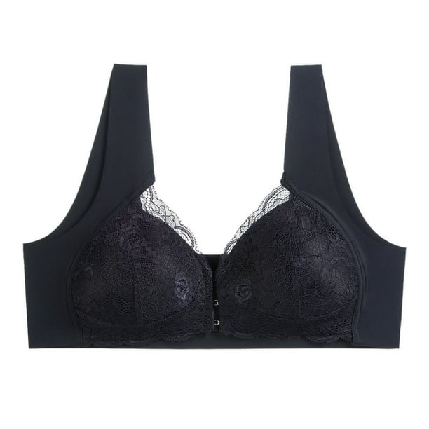 Sujetador de Encaje Suave para Mujer sin Aros Sujetador Clásico sin Costuras Sujetador de Botones Delanteros con Decoración de Encaje y Tapeta de Botones Sujetador de Correas ANGGREK Otros