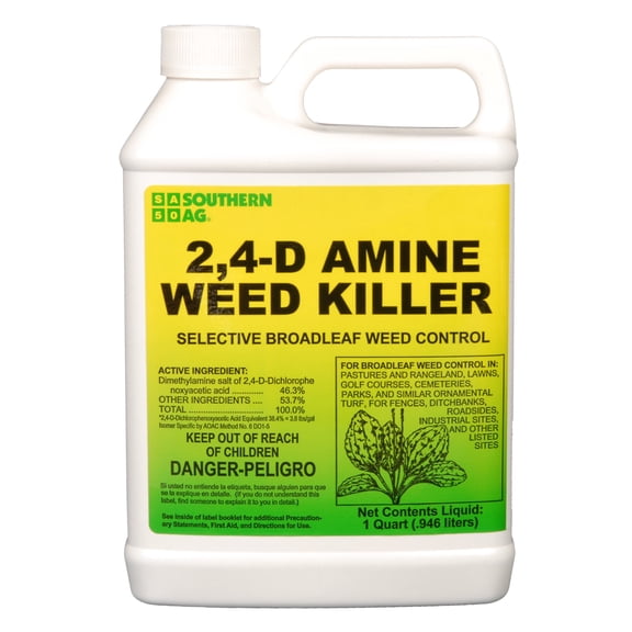 2,4-D Amine Selective Post-Emergent Herbicide - Eliminates Broadleaf Weed and Brush - 32 fl oz Bottle by Southern Ag