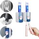 thumbnail image 1 of Dispensador de pasta de dientes, exprimidor de baño montado en la pared con exprimidor automático de pasta de dientes y 2 soportes para cepillos de dientes, azul, 6,8*6,2*12cm TUNC Sencillez, 1 of 5