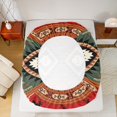 thumbnail image 5 of Feelyou Bohemian Triangle Print Bed Sheets, Red Green Hippie Aztec King Sheets, Teens Adult Women Men Sheet Set, Breathable Home Decor, 4pcs, 5 of 7
