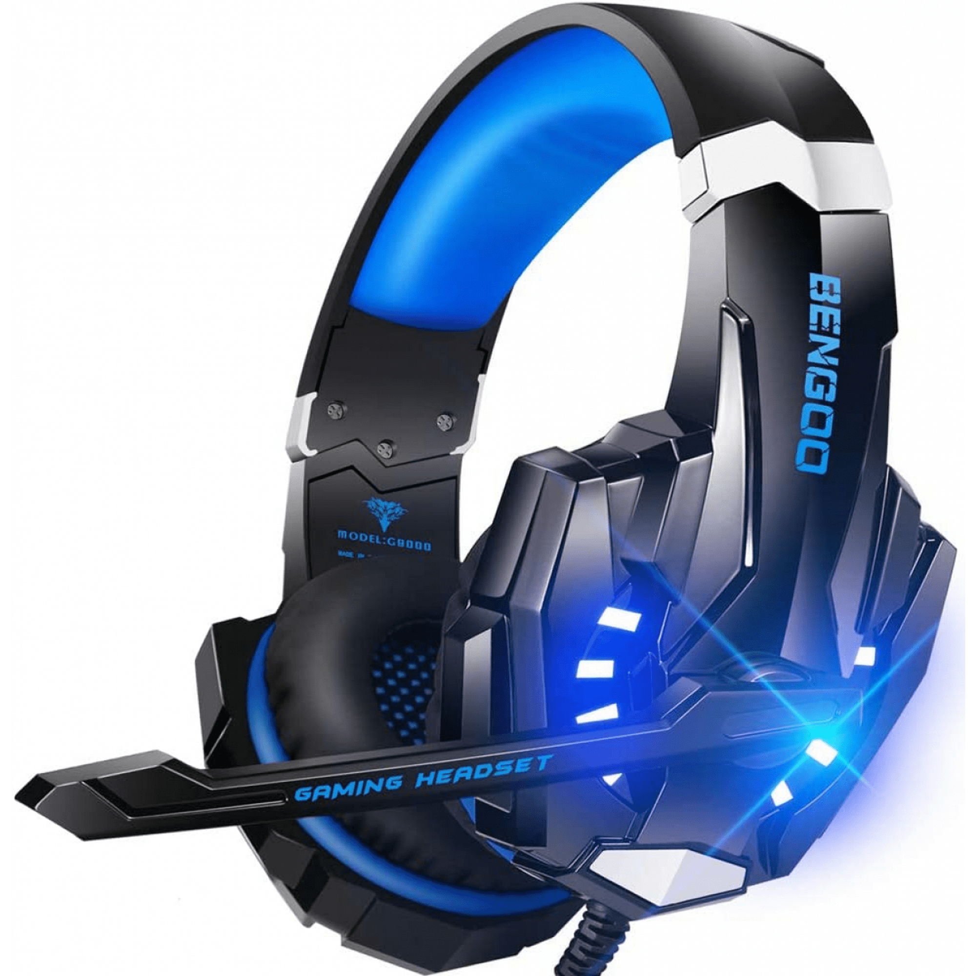 G9000 Gaming Luminous Wired Headphones Stereo Gaming Headset for PS4 PC Xbox One PS5 Controller Noise Cancelling Over Ear Headphones with Mic LED Lights Bass Surround Soft Memory Earmuffs for Laptop M...
