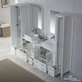 thumbnail image 2 of Sydney 102" w/ Vessel Sinks and Mirror Linen Cabinet (Glossy White), 2 of 7