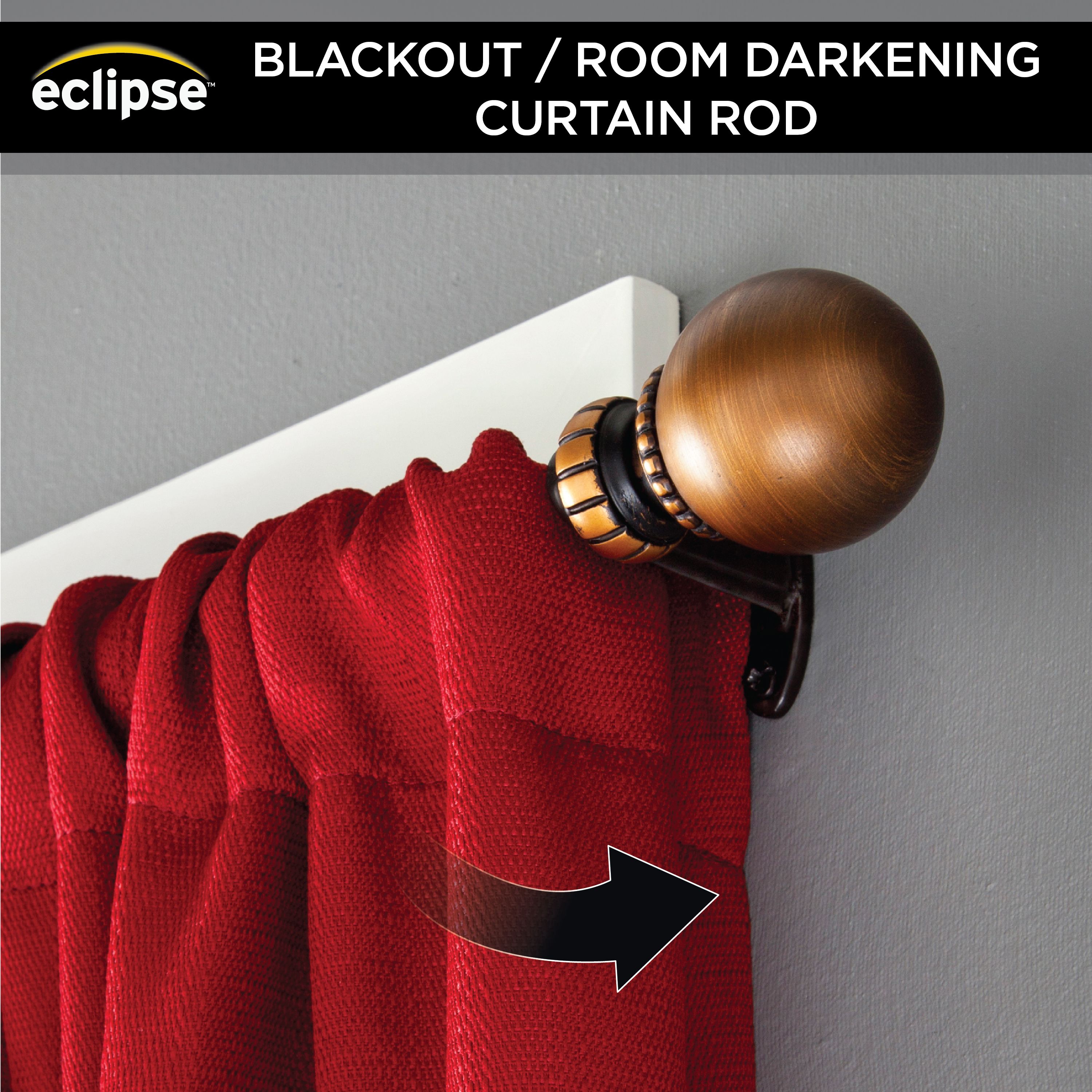 Eclipse Dumont 3 4 Room Darkening Decorative Window Curtain Rod