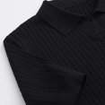 thumbnail image 6 of Qiyinn Men's Fashion Casual Solid Color Breathable Knit Short Sleeve Lapel Shirts, 6 of 9