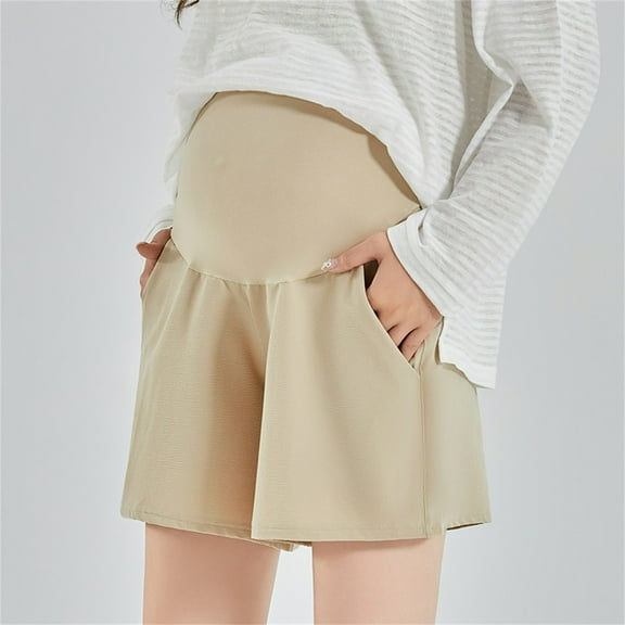 Fengqque Maternity Pants High Waist Support Pregnant Leggings Shortened Pregnant Casual Pregnant Cropped Pants