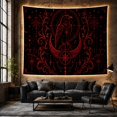 thumbnail image 6 of Detailed Raven Atop an Ornate Crescent with Stars, Moody Gothic for Dark Art Lovers, Raven Moon Wall Art, Halloween Gift, Tapestry Wall Hanging for Bedroom and Study Room, 6 of 7
