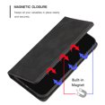 thumbnail image 4 of For Samsung Galaxy A25 5G Wallet PU Vegan Leather ID Credit Card Money Holder with Magnetic Closure Pouch Flip Cover ,Xpm Phone Case [ Black ], 4 of 7
