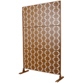thumbnail image 5 of Tcbosik 76"H x 48"W Outdoor Metal Privacy Screen, Decorative Privacy Fence and Room/Garden Divider, Freestanding Panel with Stand for Patio, Garden, Balcony, Backyard, Brown, 5 of 8