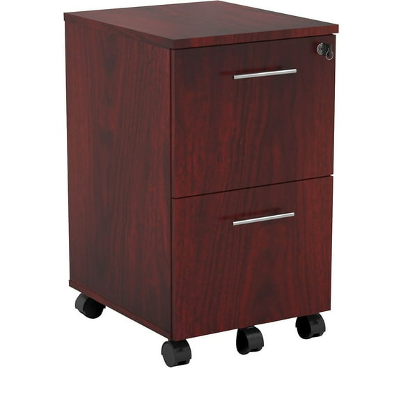 Mayline MNFFLMH Medina File & File Mobile Pedestal, Mahogany - 26.75 x 15.5 x 18 in.