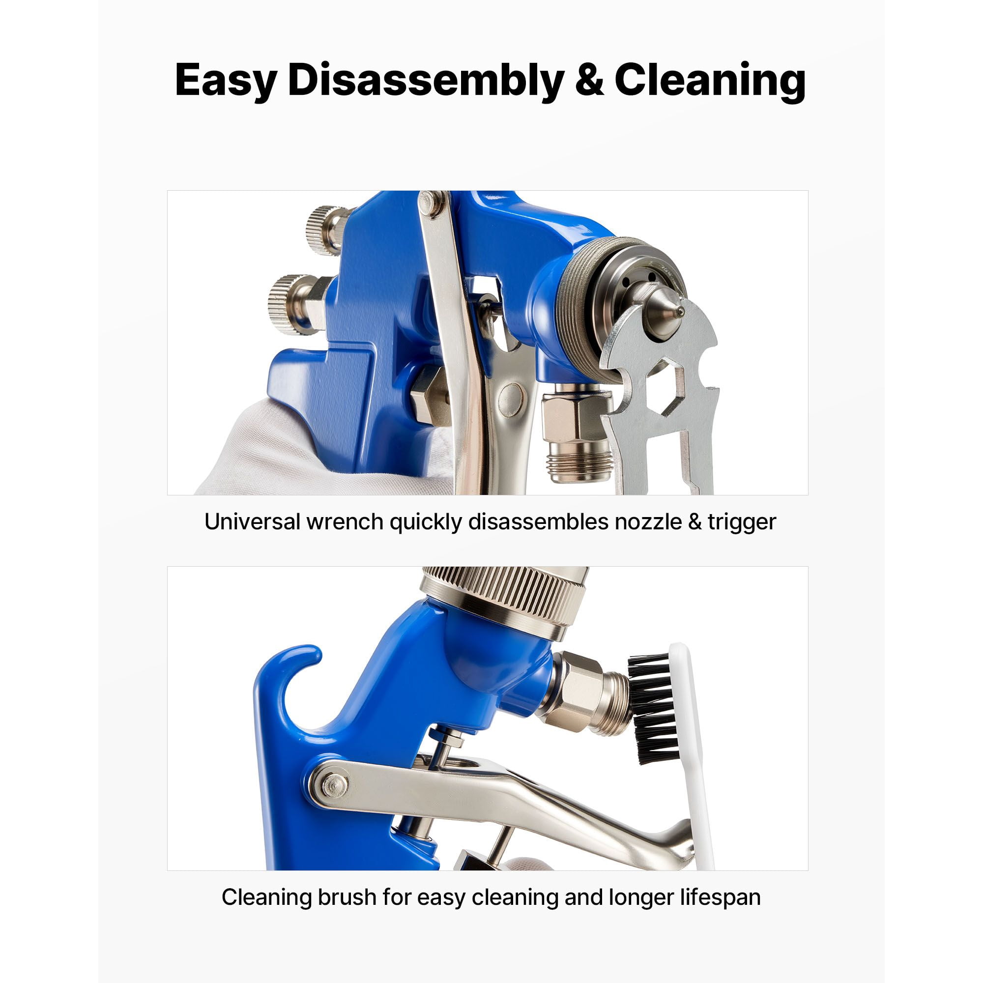 Siphon Feed Spray Gun, High-Precision with 3 Independent Adjustments, Stainless Steel Nozzle and Brass Cap, 1000ml Paint Cup, for Automotive and Furniture Spraying