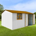 thumbnail image 5 of Chic 10ft x 12ft White & Yellow Metal Garden Shed with Window – The Perfect Outdoor Storage Shed! Spacious and Durable, Ideal for Storing Tools and Garden Supplies!, 5 of 7