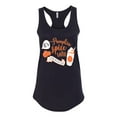 thumbnail image 2 of Wild Bobby It's Pumpkin Spice Latte Season Orange Black and White Halloween Women Racerback Tank Top, Black, Small, 2 of 6