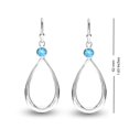 thumbnail image 5 of LeCalla 925 Sterling Sliver Light-Weight 4MM Round-Cut Blue Topaz Birthstone Drop Dangle Earrings for Women and Teen 42MM, 5 of 8