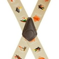 thumbnail image 3 of SuspenderStore Fly Fish On Tan Suspenders - 2-Inch Wide Elastic - Construction Clip - 3 Sizes, 3 of 4