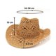 thumbnail image 2 of Yjmei Outdoor - Sombreros de vaquero occidentales para hombre y mujer, sombrero de paja tejido a mano, transpirable, color caqui, 2 of 4
