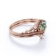 thumbnail image 3 of JeenMata Anillo de Bodas con Corona de Filigrana de 0,60 Uds de Ágata Musgosa Dendrítica Natural de Talla Redonda y Moissanita Engastado en Oro Rosa de 18 K sobre Plata, 3 of 6