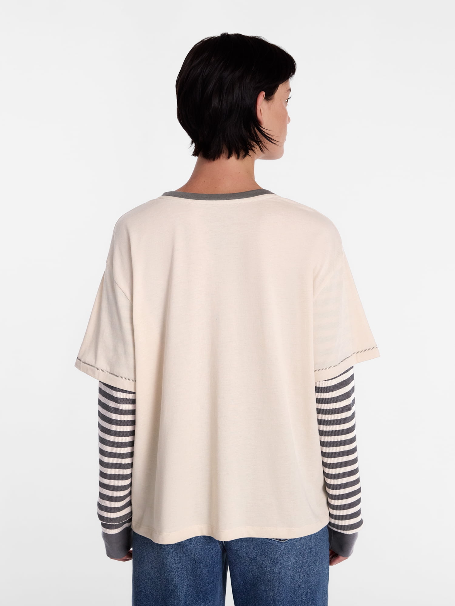 M3GAN Women's Halloween Layered Look Graphic Tee with Long Sleeves, Sizes XXS-XXL