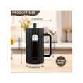 thumbnail image 4 of French Press Coffee Maker, 34oz (1000ml) – Heat Resistant Borosilicate Glass Carafe, Tea Maker and Milk Frother Brewer, 4 of 10