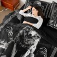 thumbnail image 4 of jejeloiu Wild Animals Wolf 7 Pieces Bedding Comforter Set,Black Raven Crow Full Bedding Set For Men Women Reversible, 4 of 8