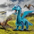 thumbnail image 3 of Discovery Kids RC Smoke Breathing Dragon Toy, Remote Controlled Walking, Blue, Ages 5-7, 3 of 8