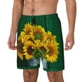 thumbnail image 2 of Daiia Sunflowers in Bucket Mens Swim Trunks Swim Shorts Quick Dry Swim Shorts with Mesh Lining Pockets-Small, 2 of 9