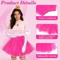 thumbnail image 3 of 5-Piece Pink Princess Cosplay Set for Women, Pink Tutu Skirt Costume Accessories with Gold Sequin Crown, Gloves & Gem Jewelry for Halloween Dress-Up, 3 of 6