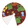 thumbnail image 3 of Salouo Frogs and Mushrooms Christmas Tree Skirt 36" Farmhouse Christmas Decorations Snowman Xmas Tree Skirt Tree Mat for Holiday Party Decor, 3 of 8