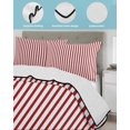 thumbnail image 3 of Quilt King Size Bedding Set, Thin Red Striped Reversible Summer Quilt 3 Pieces, Farmhouse Modern Red Stripes Lightweight Bedspreads Coverlets with 2 Pillow Shams for All Seasons, 3 of 5