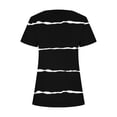 thumbnail image 5 of YHAJDS Women's Short Sleeve Tops Neck Button Front Slit Hem Print Casual Blouse, 5 of 5