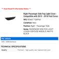 thumbnail image 2 of Right Passenger Side Fog Light Cover - Compatible with 2015 - 2018 Ford Focus 2016 2017, 2 of 2
