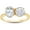 Yellow, variant on 925 Sterling Silver 14K Yellow Gold Plating Round Shape & Oval Cut White Diamond Toi Et Moi 2-Stone Wedding Engagement Ring For Women
