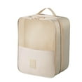 thumbnail image 2 of Waterproof Travel Shoe Bag | 3-Layer Storage Pouch Holds 3 Pairs of Shoes | Large Capacity Organizer for Men & Women | Beige Cloth Material | 30x23x13.5cm, 2 of 7