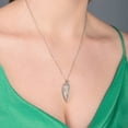 thumbnail image 6 of Jewelili Sterling Silver with 1/10 Cttw Natural White Round Diamond Angel Wing Pendant Necklace, 18" Rolo Chain, 6 of 7