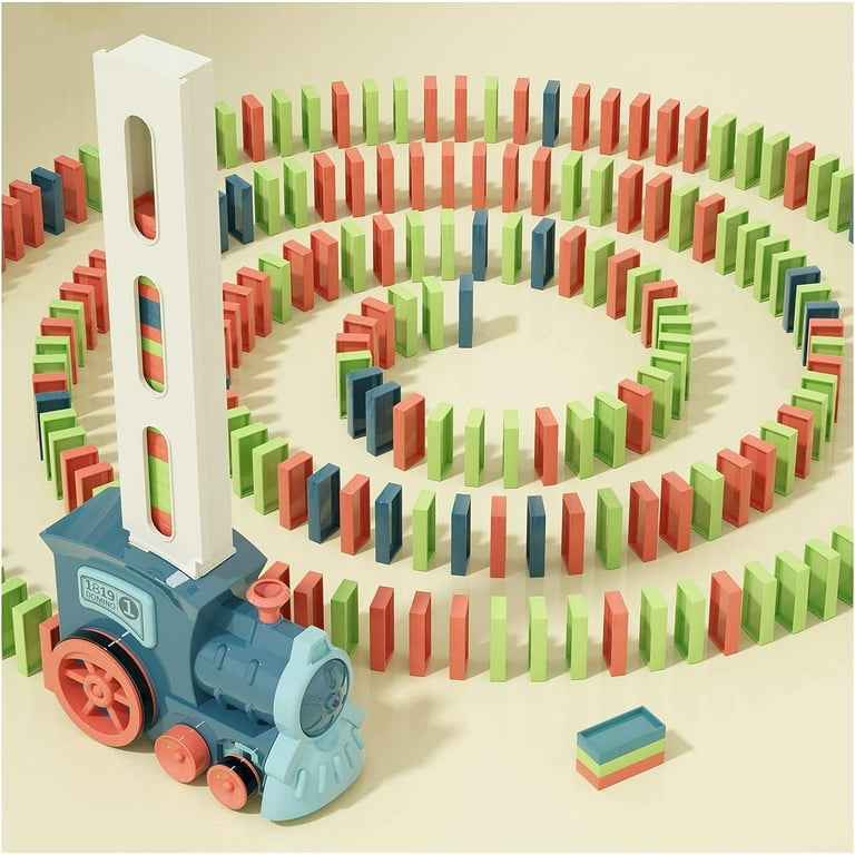 Kids Games Domino Train Toys: 180PCS Automatic Dominoes Stacking