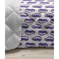 thumbnail image 3 of Mosaic Down Alternative Comforter, Optical Art Style Floral Motifs with Illusion Geometric Diamond Shapes Rhombus, Microfiber Quilt for All Season, 5 Sizes, Purple and Lilac, by Ambesonne, 3 of 3