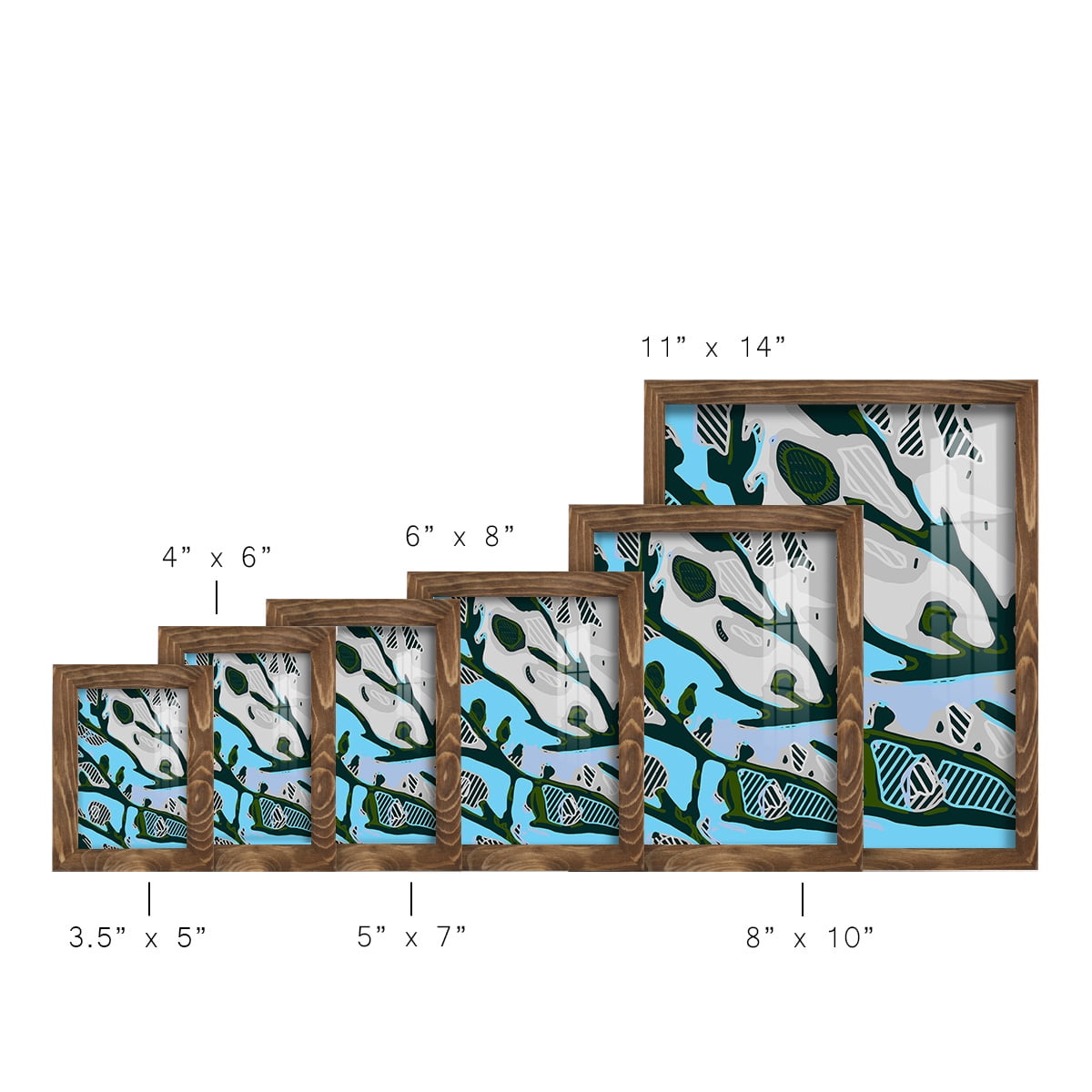 Abstract Tree Limbs I -Framed Print w/glass-Walnut