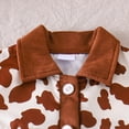 thumbnail image 5 of Xyant Western Toddler Baby Girl Clothes Cow Print Shirt Ruffle Sleeve Button Tops and Shorts Set Denim Outfits (Khaki,2-3 Years), 5 of 7
