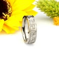 thumbnail image 3 of 6MM Comfort Fit Titanium Wedding Band Greek Key Flat Ring (Size 6 to 14), 3 of 3