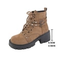 thumbnail image 6 of WAVSUF Women's Combat Ankle Boots Wide Width Lace Up Soft Sole Fall Warm Platform Boots Brown 6.5, 6 of 8