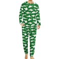 thumbnail image 2 of Pijama de tiburón blanco con silueta de animal para hombre, conjunto de pijama de manga larga moderno de 2 piezas, traje informal con gráficos para uso diario, regalo de cumpleaños, 2 of 5
