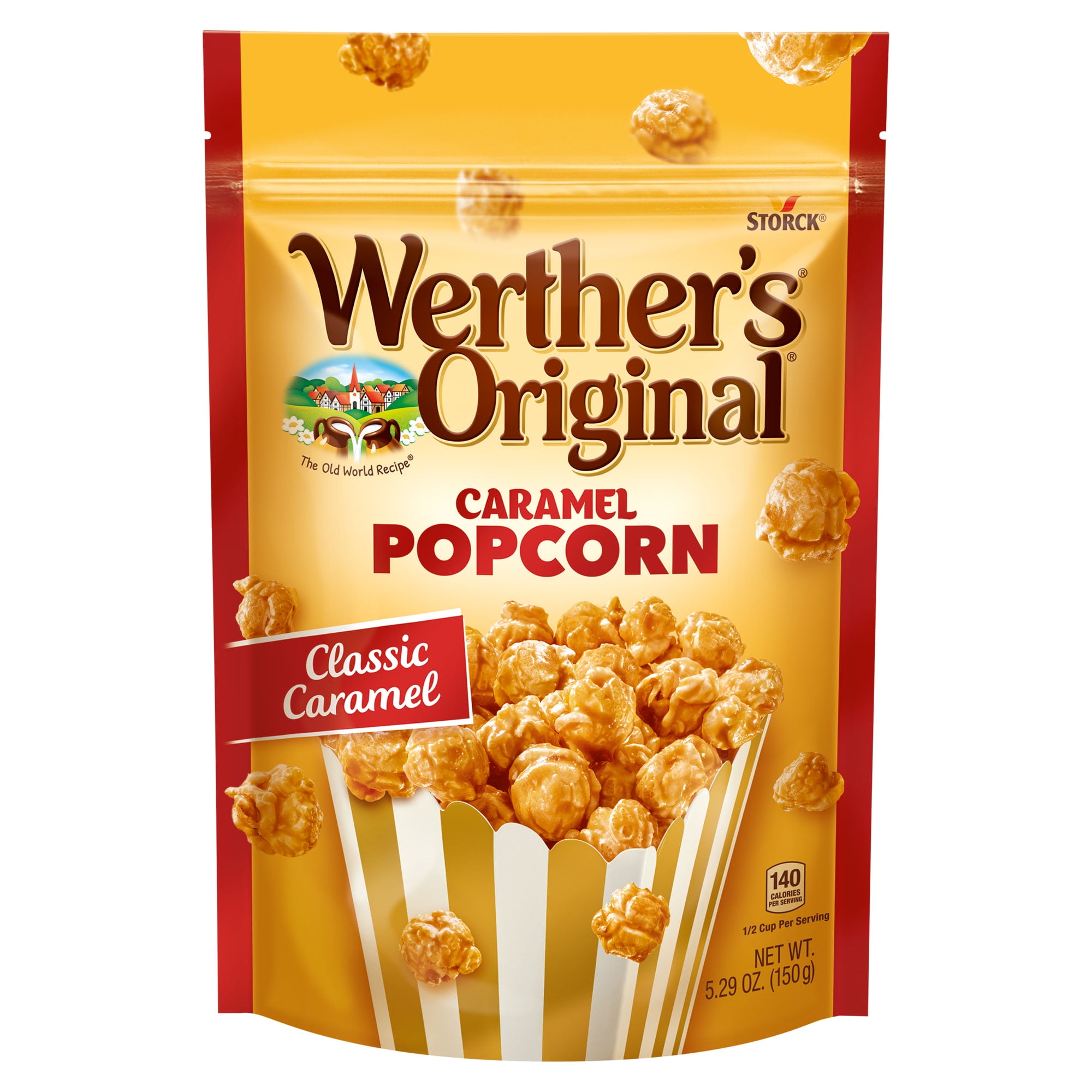 (6 pack) Werther's Original Caramel Popcorn, Classic Caramel, 5.29 oz