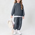 thumbnail image 2 of Sweatsuits 2 Piece Outfits for Boys Girls Long Sleeve Top and Sweatpant Pant Sets Comfy Fall Clothes Sportswear (5 Years, Dark Gray), 2 of 7